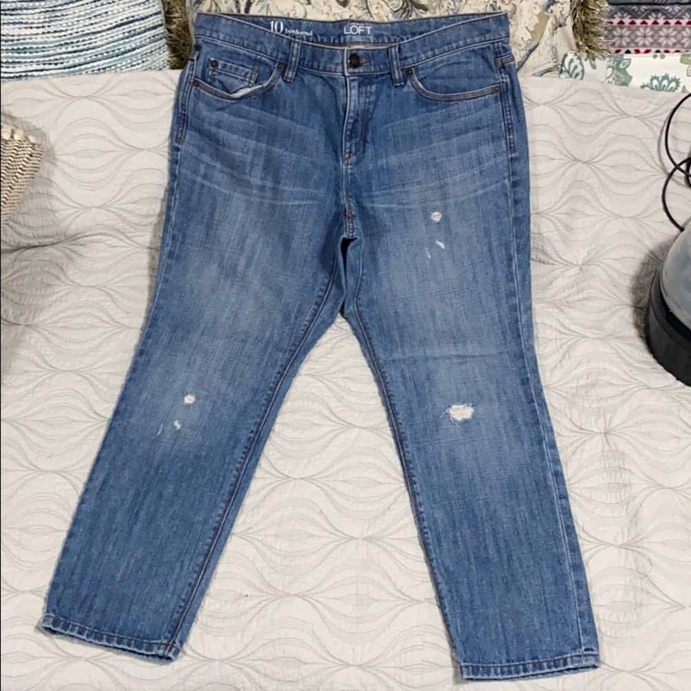 LOFT Boyfriend distressed jeans